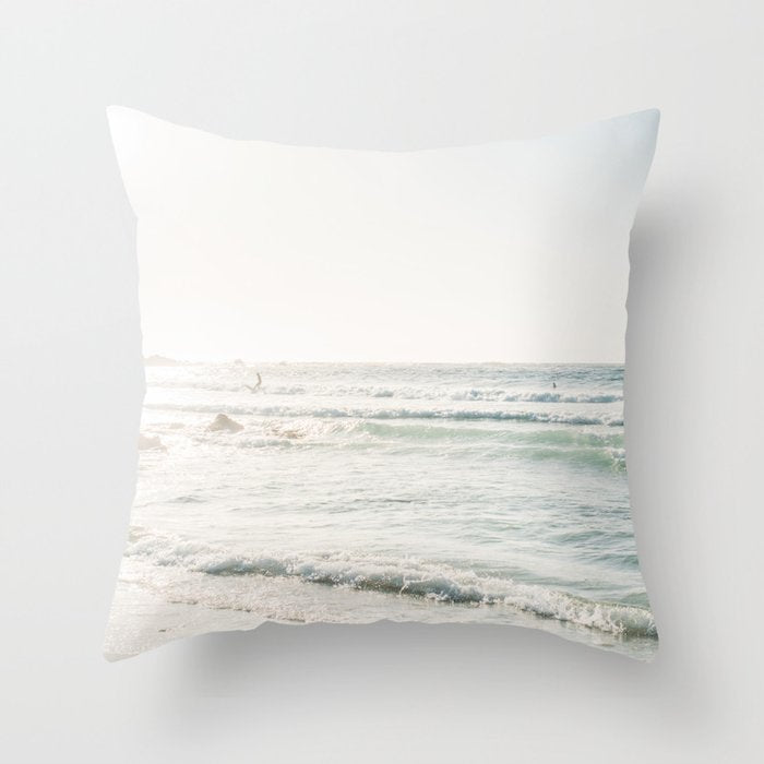 Surfing at Monterey - California Coast Sunset - Pacific Ocean Surf Travel Photography Throw Pillow Gallery Image 6