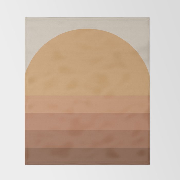 Minimal Retro Sunset Sunrise - Neutral Desert Orange Throw Blanket Gallery Image 2
