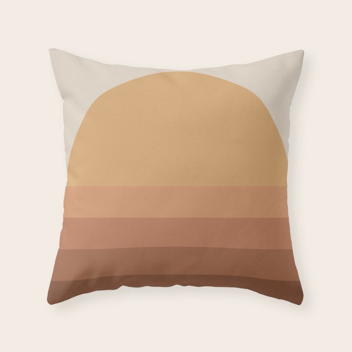 Minimal Retro Sunset Sunrise - Neutral Desert Orange Throw Pillow Gallery Image 6