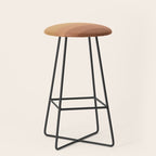 Minimal Retro Sunset Sunrise - Neutral Desert Orange Stool Gallery Image 1