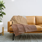 Minimal Retro Sunset Sunrise - Neutral Desert Orange Throw Blanket Gallery Image 1