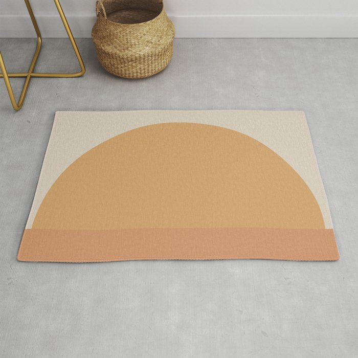 Minimal Retro Sunset Sunrise - Neutral Desert Orange Rug Gallery Image 1