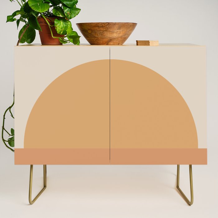 Minimal Retro Sunset Sunrise - Neutral Desert Orange Credenza Gallery Image 1