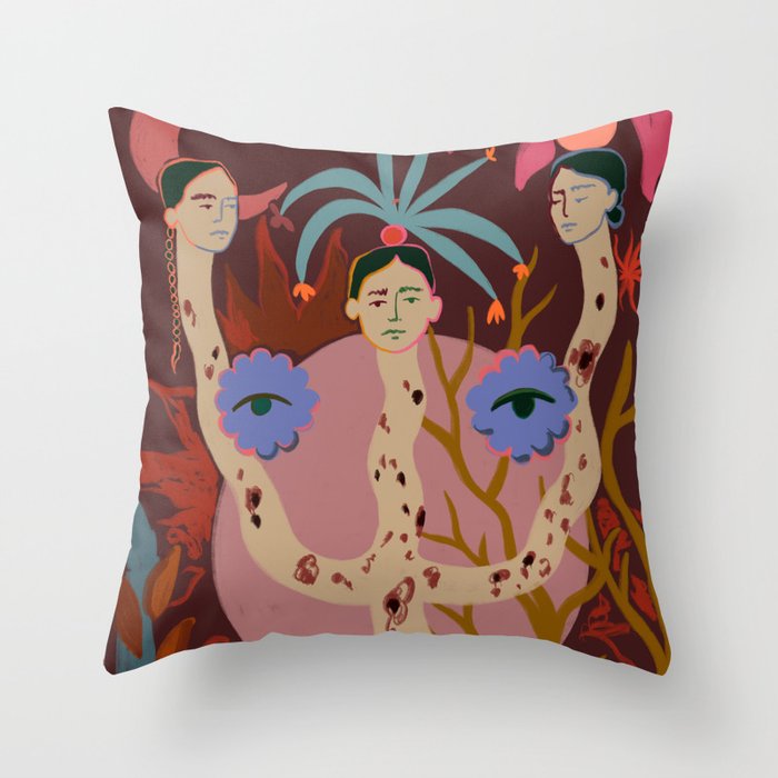 WISDOM, PEACE AND IMAGINATION Throw Pillow Gallery Image 1
