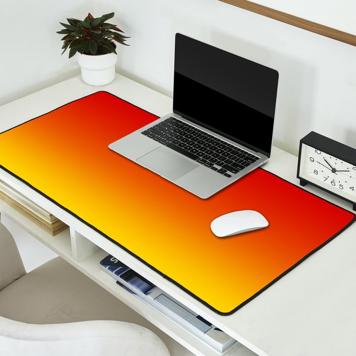 Red Orange and Gold Gradient Desk Mat Gallery Image 2