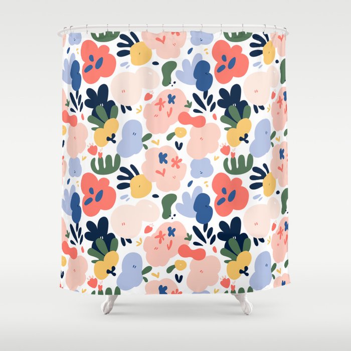Abstract organic nature art pattern Shower Curtain Gallery Image 1