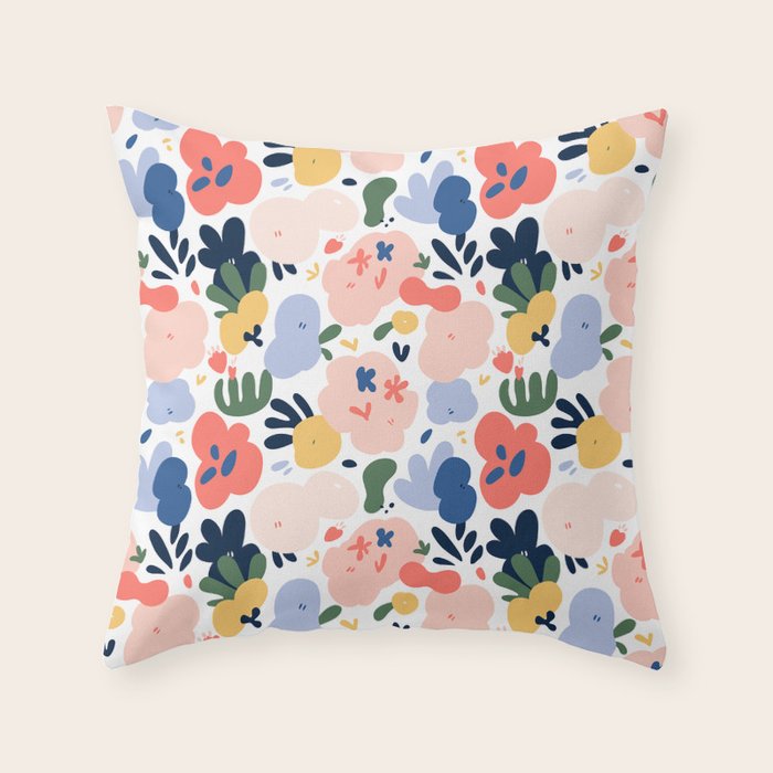 Abstract organic nature art pattern Throw Pillow Gallery Image 6
