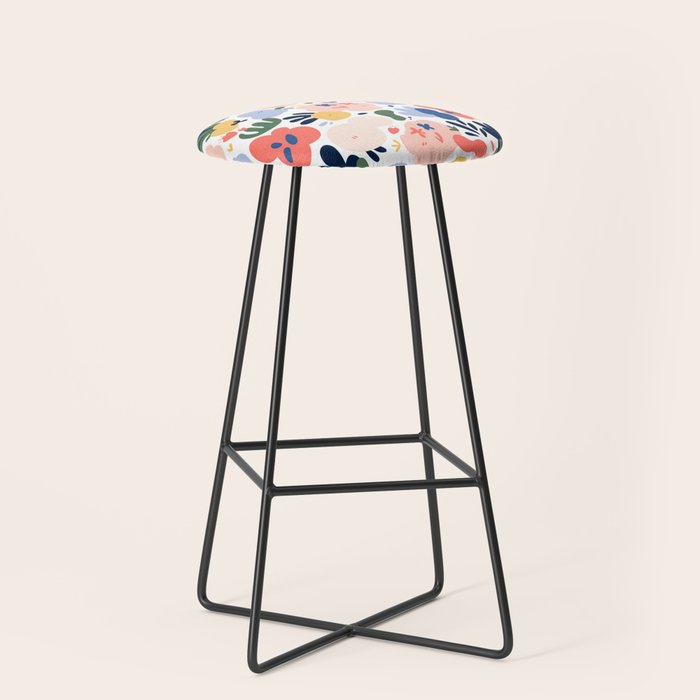 Abstract organic nature art pattern Stool Gallery Image 1