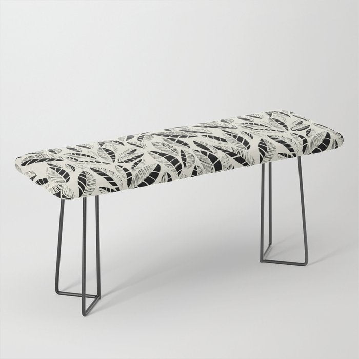 Wildlife Safari Laeves black ´n white Bench Gallery Image 1