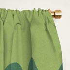 Retro Earthy Floral in Green and Orange Window Curtain Gallery Image 2