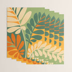 Retro Earthy Floral in Green and Orange Wrapping Paper Gallery Image 3