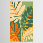 Retro Earthy Floral in Green and Orange Tablecloth Gallery Image 2