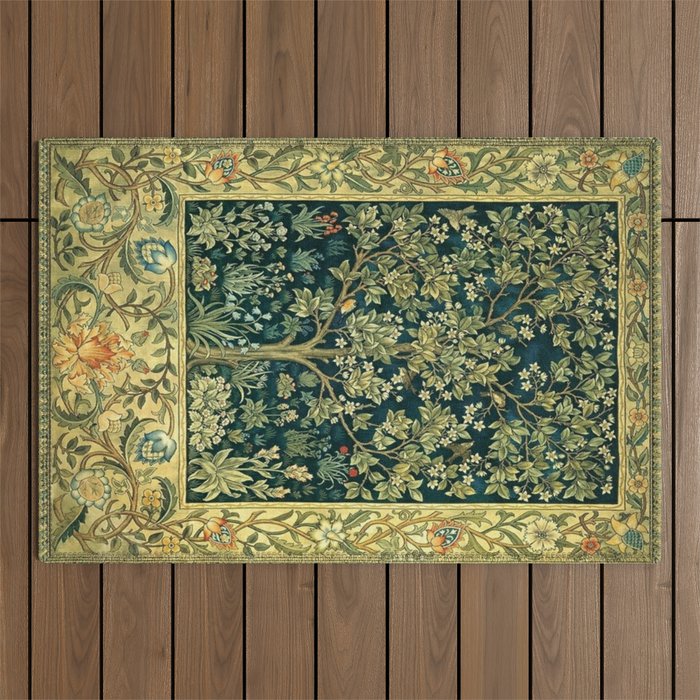 William Morris Tree Of Life Outdoor Rug Gallery Image 1