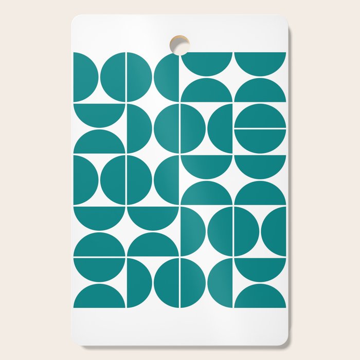 Mid Century Modern Geometric 04 Teal Cutting Board Gallery Image 1