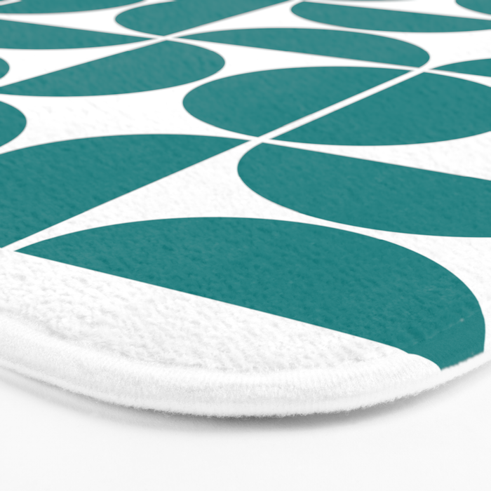 Mid Century Modern Geometric 04 Teal Bath Mat Gallery Image 3