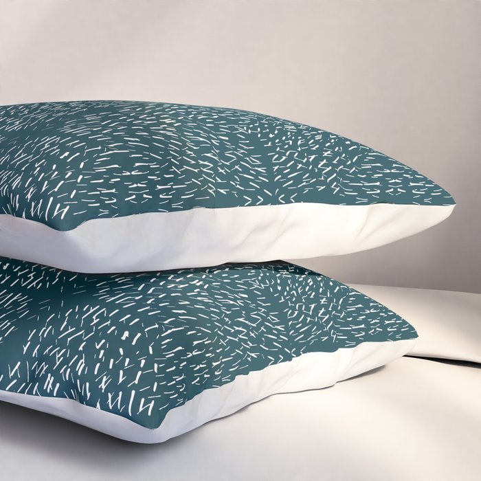 Celestial Stars Art, Teal Green, Boho Wall Art Pillow Sham Gallery Image 3