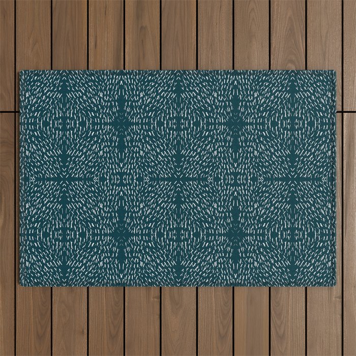 Celestial Stars Art, Teal Green, Boho Wall Art Outdoor Rug Gallery Image 1