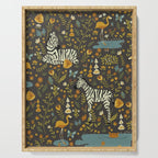 Zebras in Wild Fall Garden Serving Tray Gallery Image 1