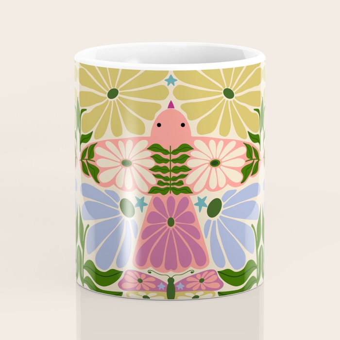 New Beginning - Floral Bird and Butterfly Coffee Mug Gallery Image 4