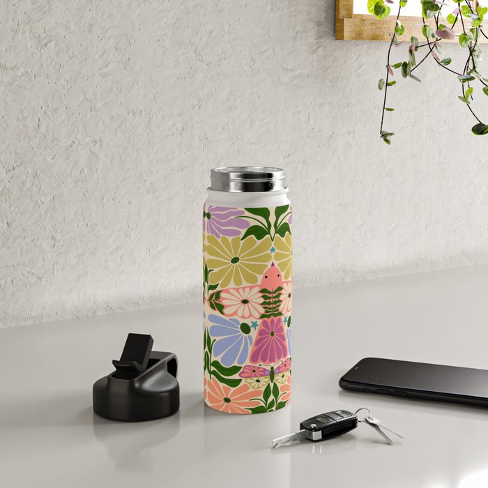 New Beginning - Floral Bird and Butterfly Water Bottle Gallery Image 4