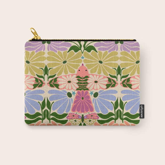 New Beginning - Floral Bird and Butterfly Carry All Pouch Gallery Image 1