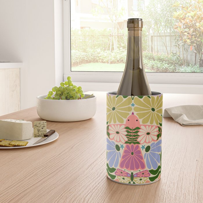 New Beginning - Floral Bird and Butterfly Wine Chiller Gallery Image 4