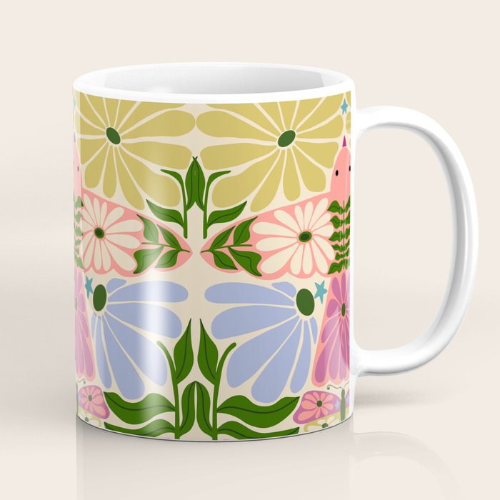 New Beginning - Floral Bird and Butterfly Coffee Mug Gallery Image 1