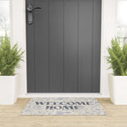 Hand Drawn Jacobean Floral - Blue Cream Welcome Mat Gallery Image 3