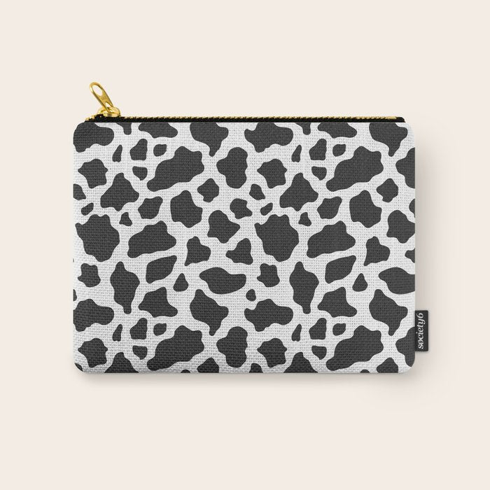 Black and White Cow Print Carry All Pouch Gallery Image 1