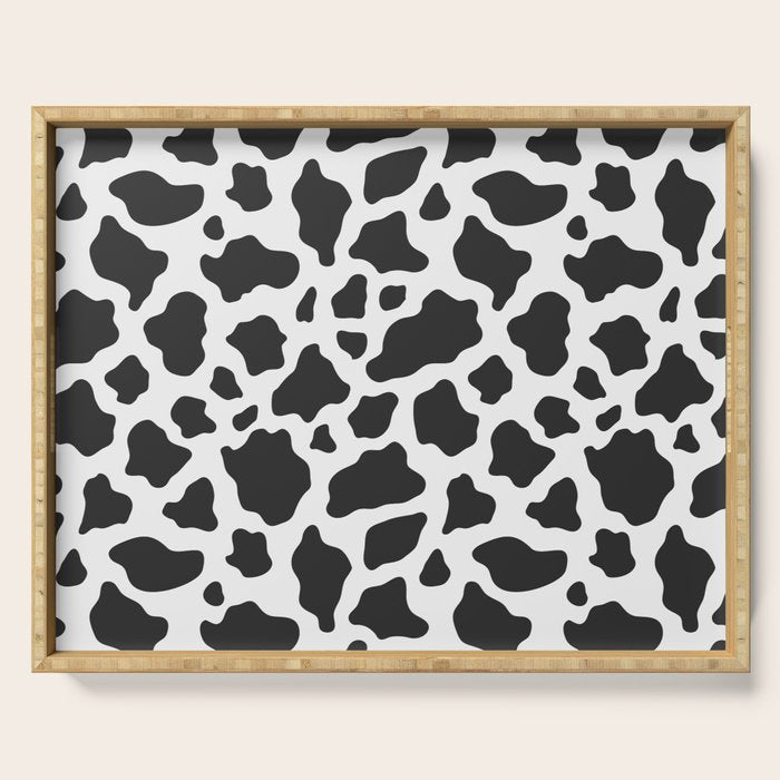 Black and White Cow Print Serving Tray Gallery Image 1