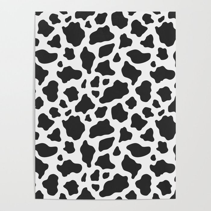 Black and White Cow Print Poster Gallery Image 1