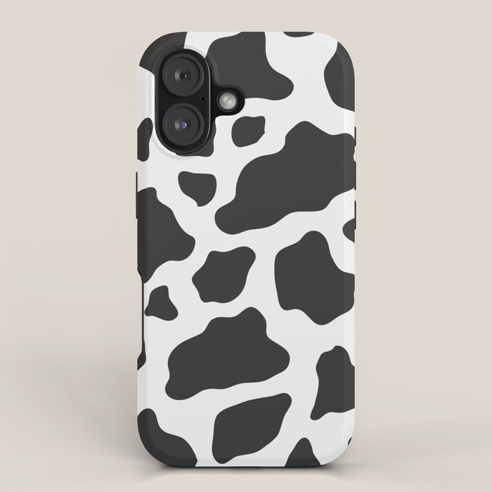 Black and White Cow Print iPhone Case Gallery Image 1