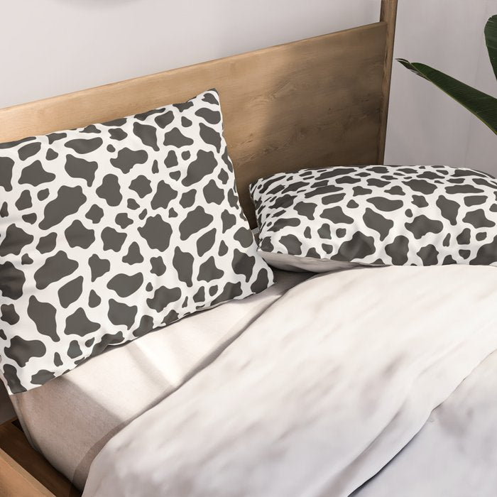 Black and White Cow Print Pillow Sham Gallery Image 2