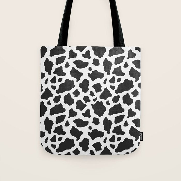 Black and White Cow Print Tote Bag Gallery Image 1