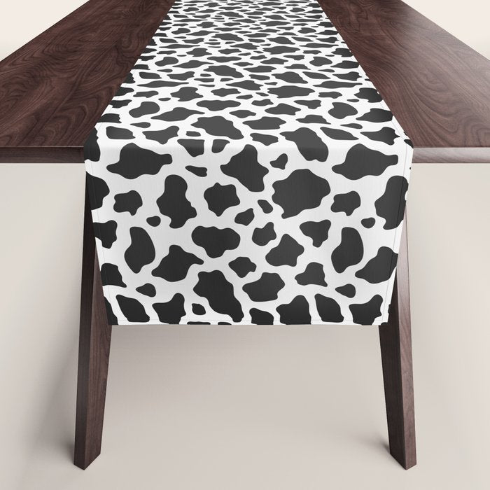 Black and White Cow Print Table Runner Gallery Image 1