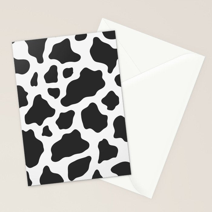 Black and White Cow Print Stationery Card Gallery Image 2