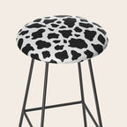 Black and White Cow Print Stool Gallery Image 2