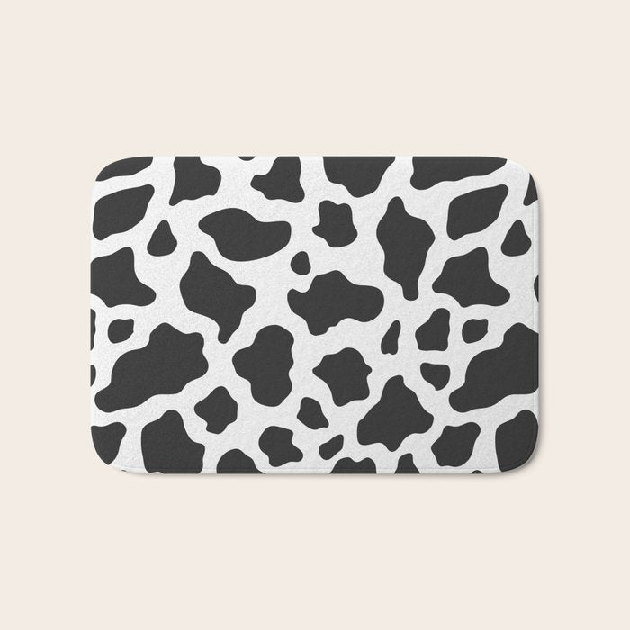 Black and White Cow Print Bath Mat Gallery Image 1