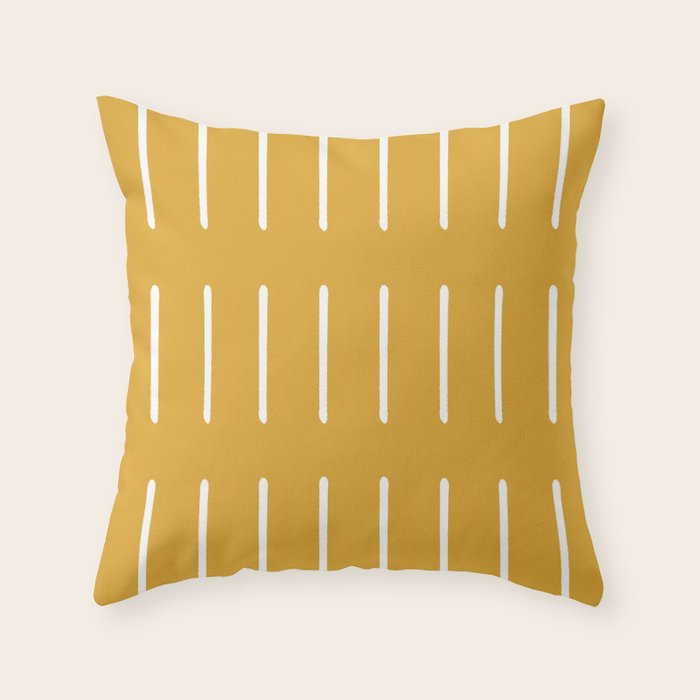 Mudcloth (Mustard Yellow) Throw Pillow Gallery Image 6