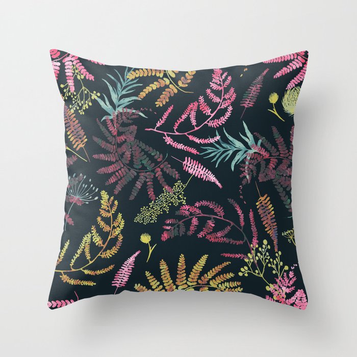 Vibrant meadow in the dark 77 Throw Pillow Gallery Image 6