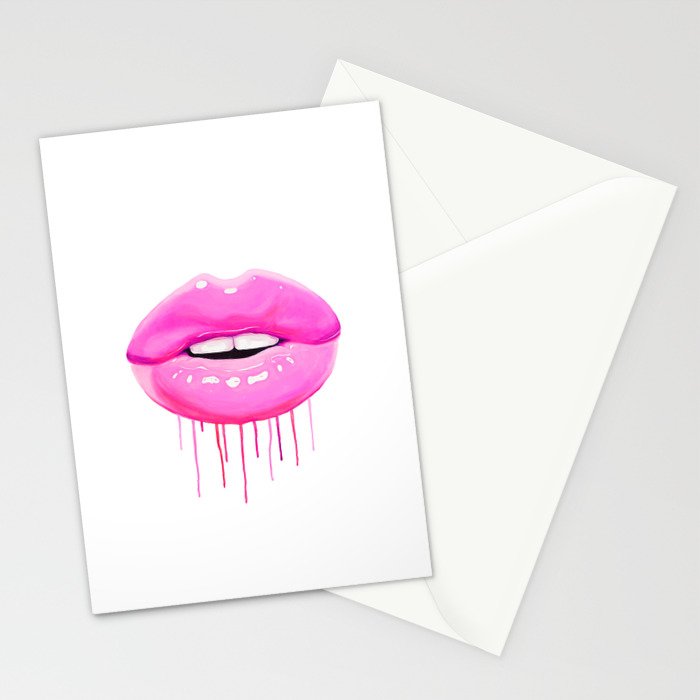 Pink lips Stationery Card Gallery Image 2