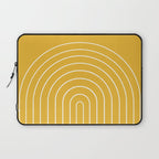 Minimal Arch IX Golden Yellow Modern Geometric Lines Laptop Sleeve Gallery Image 1