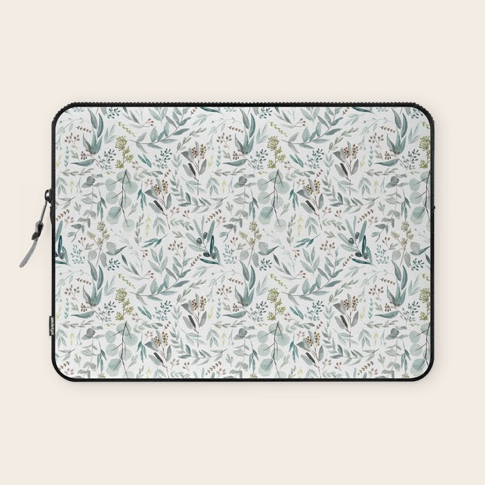 Little Eucalyptus Botanical Pattern Laptop Sleeve Gallery Image 1