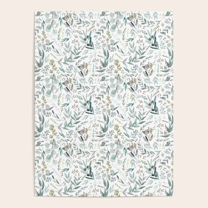 Little Eucalyptus Botanical Pattern Poster Gallery Image 1