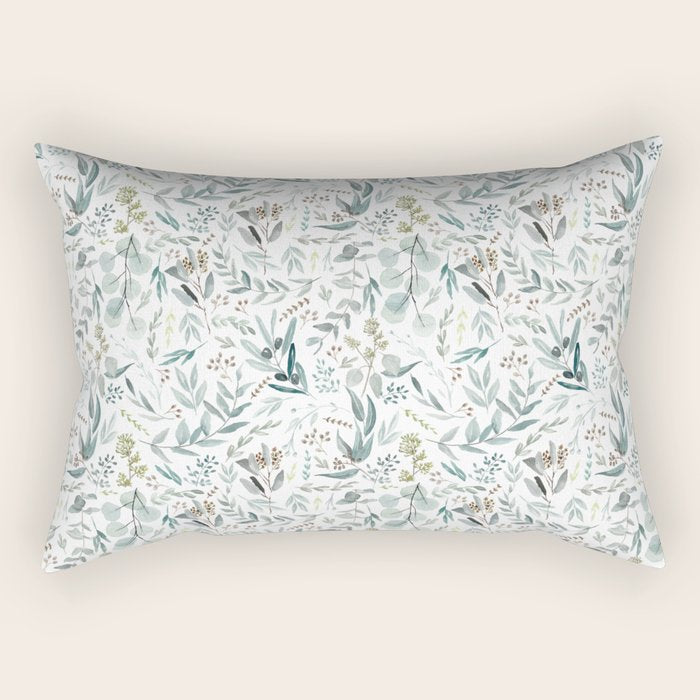 Little Eucalyptus Botanical Pattern Rectangular Pillow Gallery Image 1