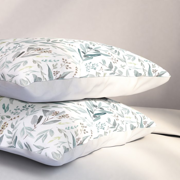 Little Eucalyptus Botanical Pattern Pillow Sham Gallery Image 3