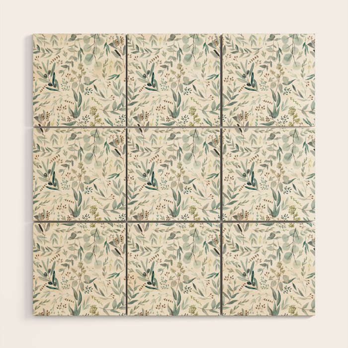 Little Eucalyptus Botanical Pattern Wood Wall Art Gallery Image 1