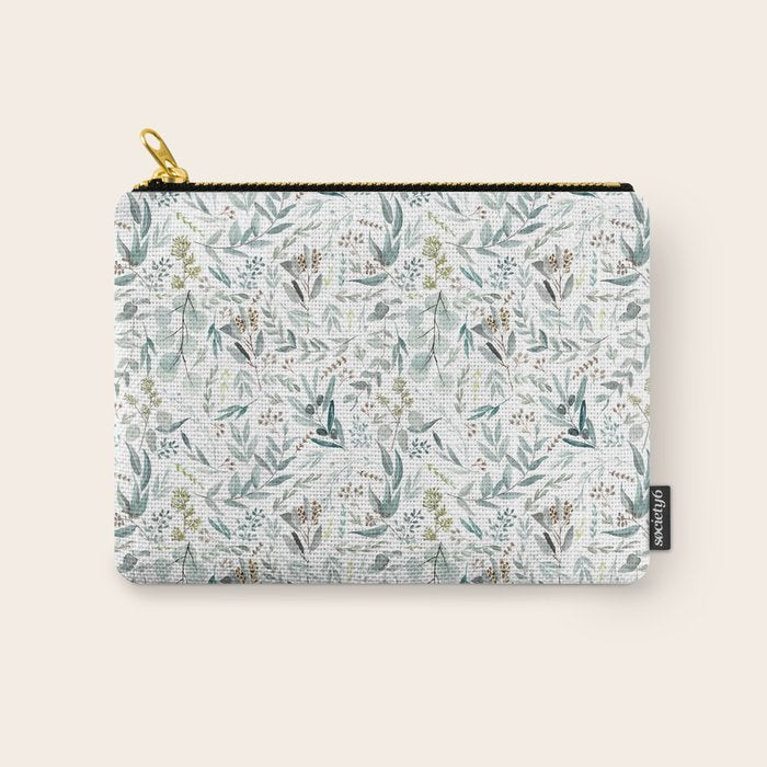 Little Eucalyptus Botanical Pattern Carry All Pouch Gallery Image 1