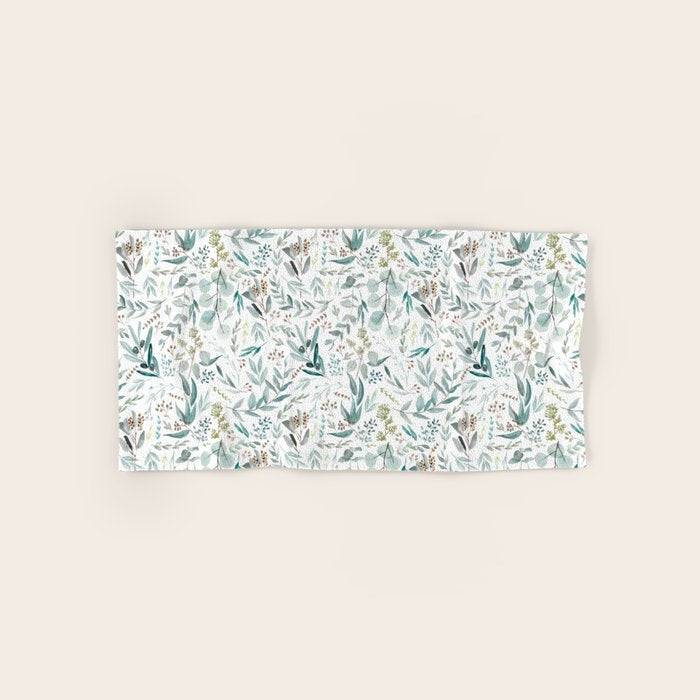 Little Eucalyptus Botanical Pattern Bath Towel Gallery Image 1