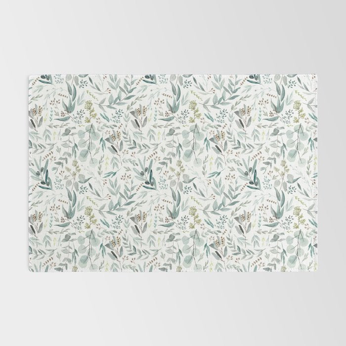 Little Eucalyptus Botanical Pattern Rug Gallery Image 2